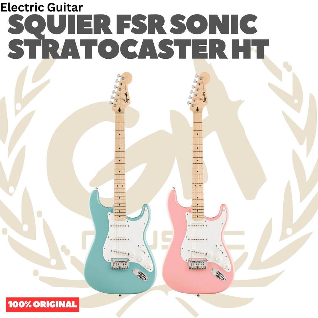 SQUIER FSR Sonic Stratocaster HT Electric Guitar - Gitar Listrik Elektrik Hardtail non Tremolo Origi