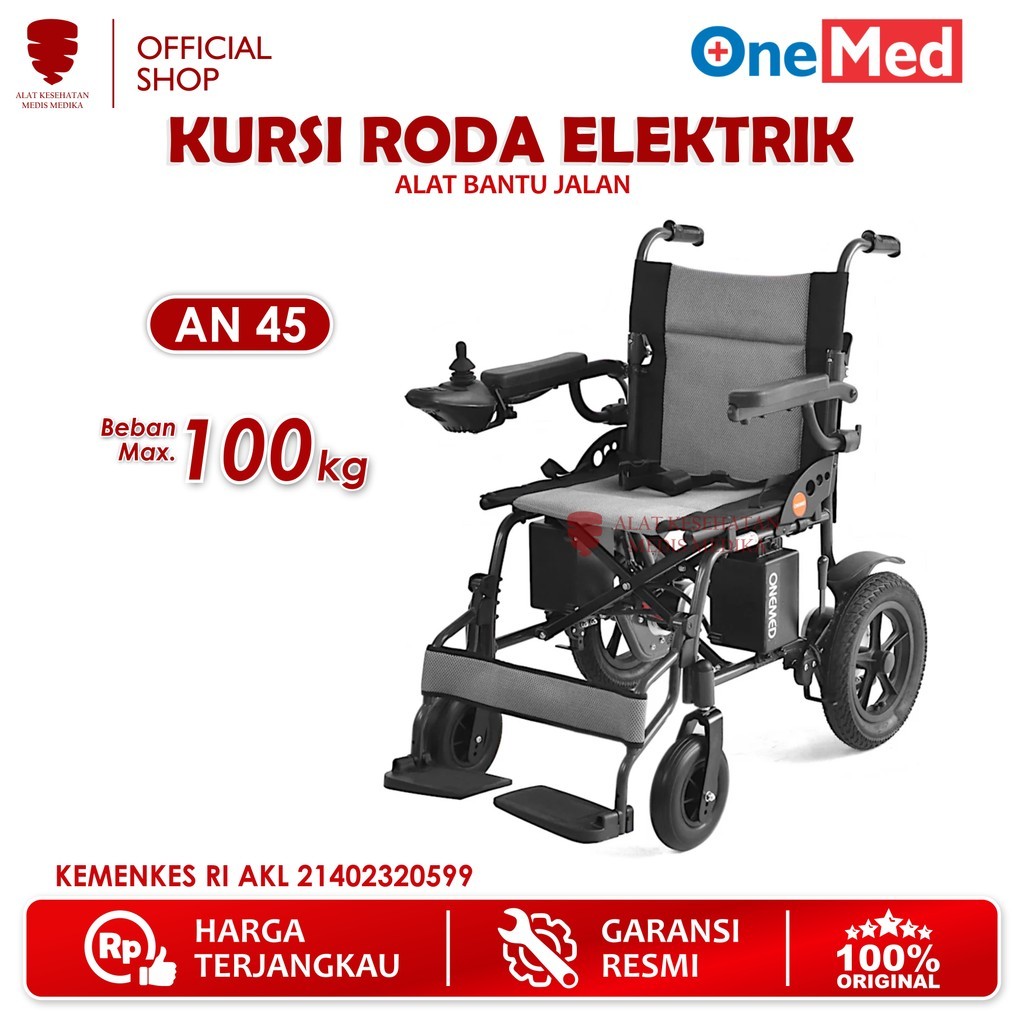 Kursi Roda Elektrik Onemed AN 45 Wheel Chair Electric Lipat Travel Medis