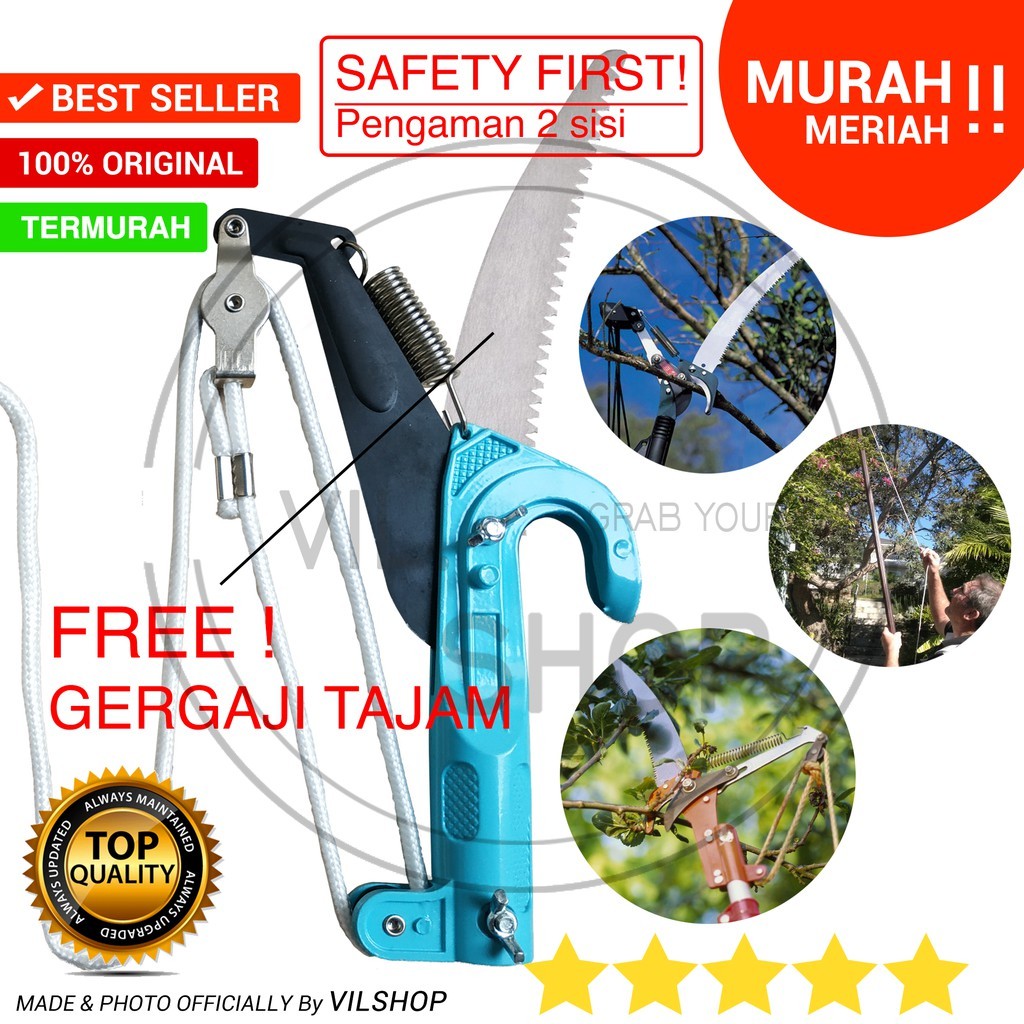 GUNTING DAHAN TARIK / GUNTING RAMBUTAN COKLAT GUNTING TARIK POHON CABANG RANTING GALAH / TREE PRUNER