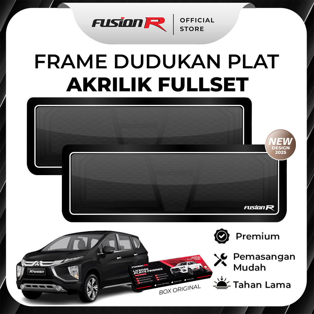 FUSION R Dudukan Plat Mobil Xpander Ultimate Tatakan Tempat Plat Nomor Mobil Akrilik Mika Original F