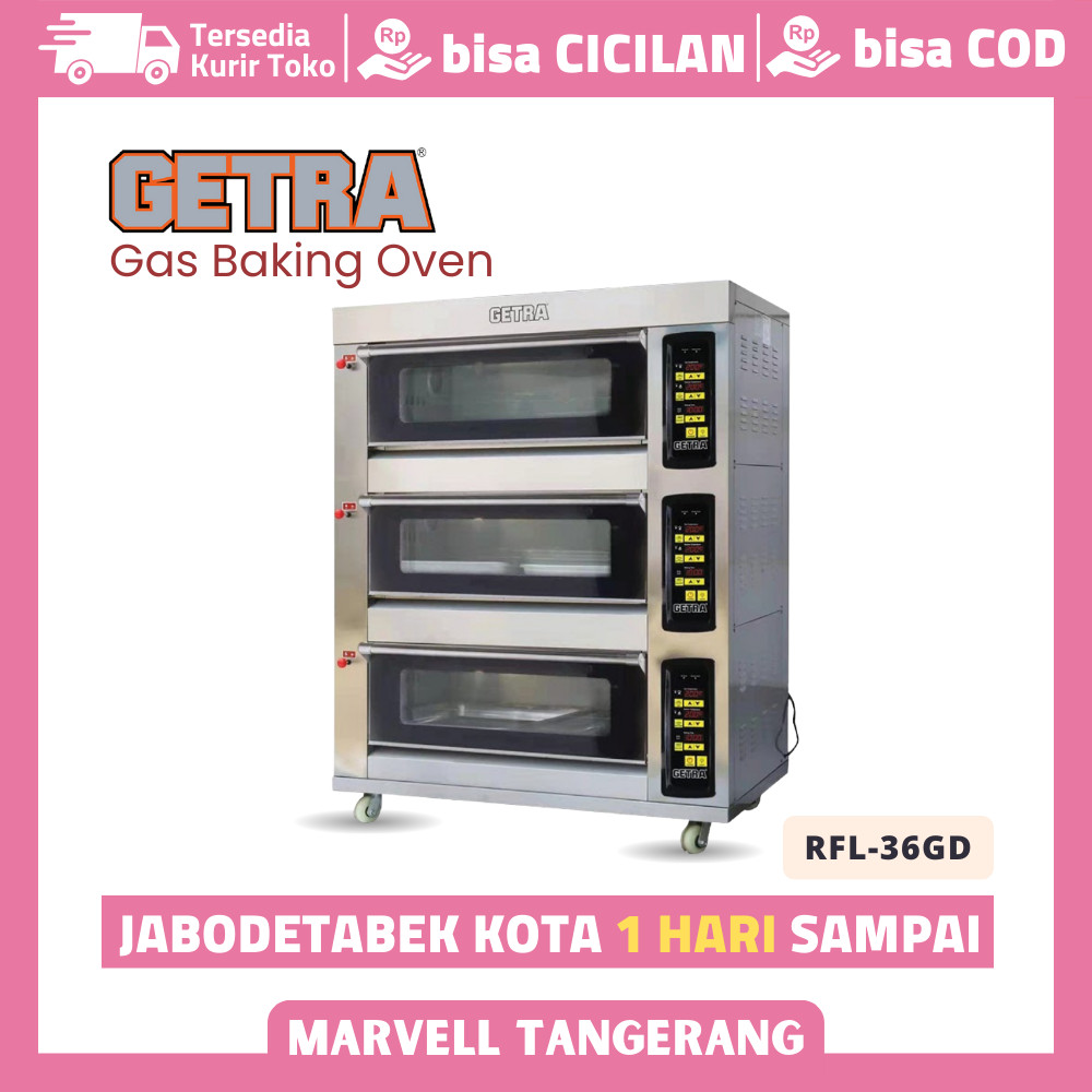 Oven Getra 3 Deck 6 Tray Rfl-36gd Pemanggang Roti Kue Garansi Resmi