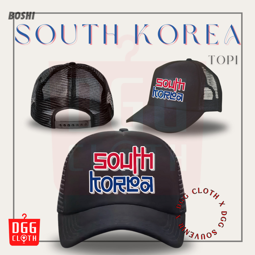 DGGCloth Topi Souvenir Negara South Korea  - Topi Trucker Oleh Oleh South Korea