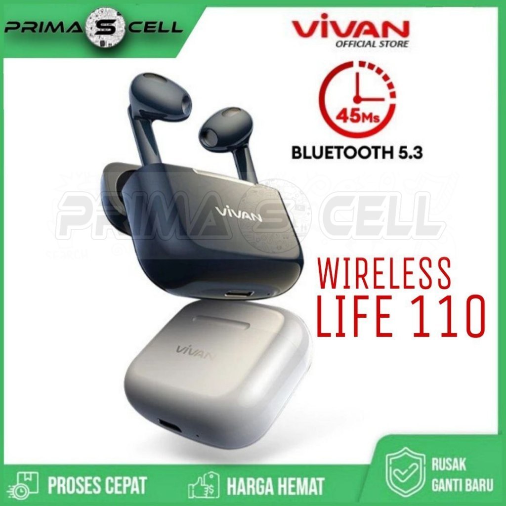 Headset Bluetooth  Vivan Life 110 TWS Wireless Earbuds Bluetooth 5.3