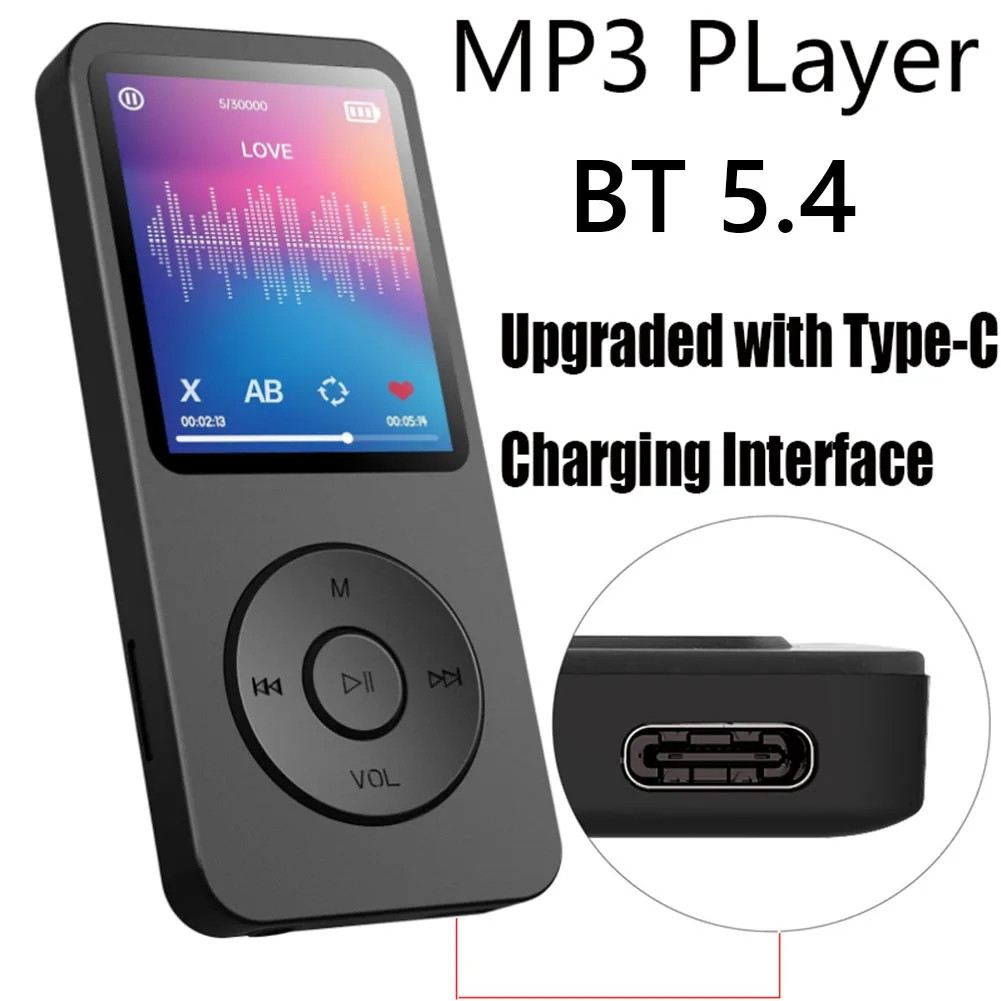 Player Bluetooth 5.0 2024 Portable MP3 Music Stereo Speaker MP4 Video Playback With LED Screen FM Ra