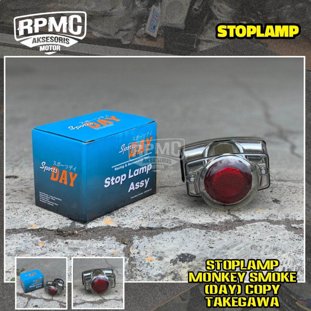 STOPLAMP LAMPU BELAKANG DAY TAKEGAWA MODEL MONKEY IMPORT SET LAMPU LED COVER CNC STOP BELAKANG CB ST
