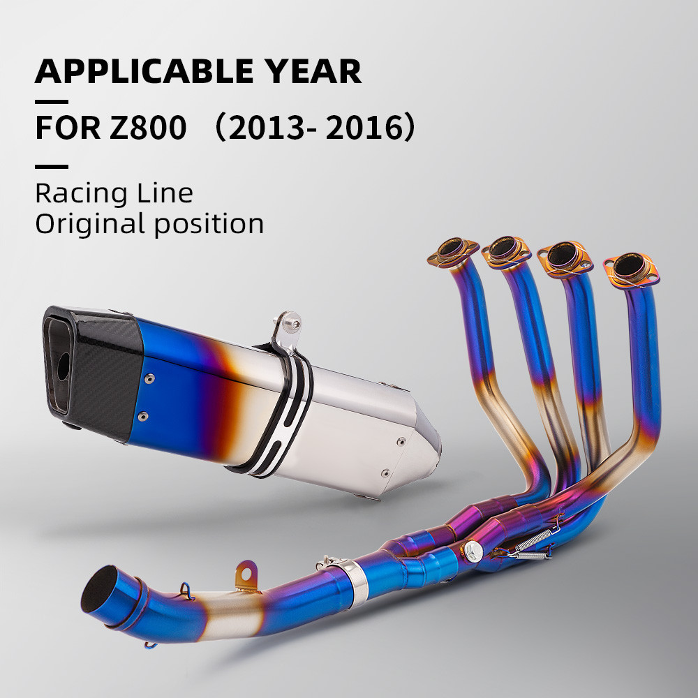High quality stainless steel Z800 Modified Motorcycle Exhaust System Muffler, Slip-On Front Connect 