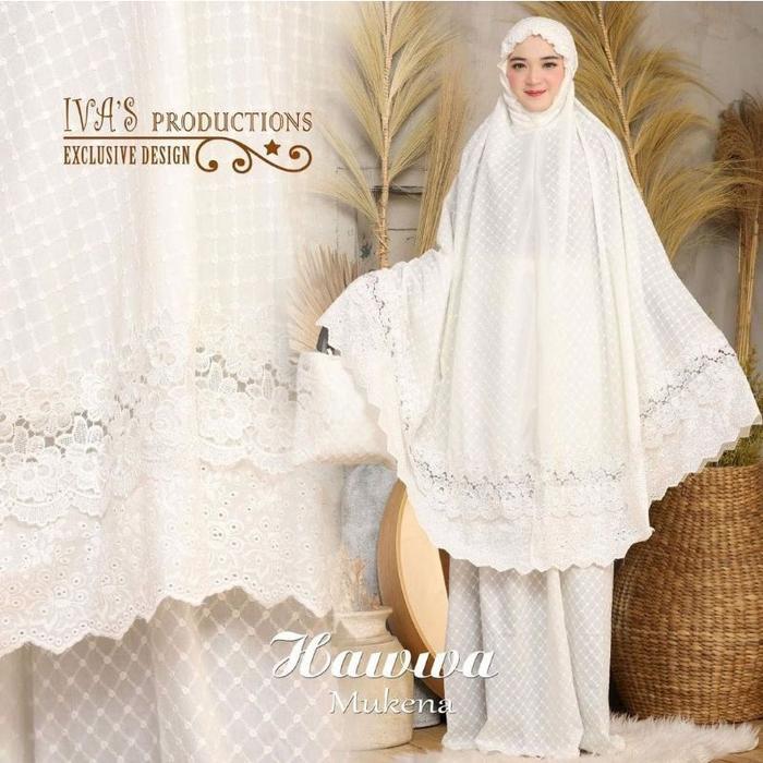 (KATUN PREMIUM) MUKENA DEWASA KATUN PARIS HAWA WARNA ORIGINAL Mukenah Nyaman Bordir Muslim Panjang A