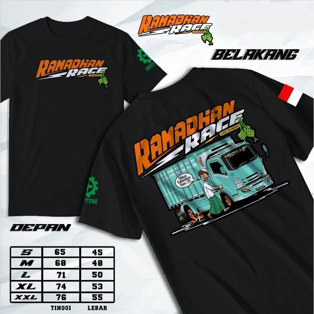 Kaos RAMADHAN RACING/ kaos Distro motif kata RAMADHAN RACING/ Tshirt Pria Wanita / kaos pria wanita 