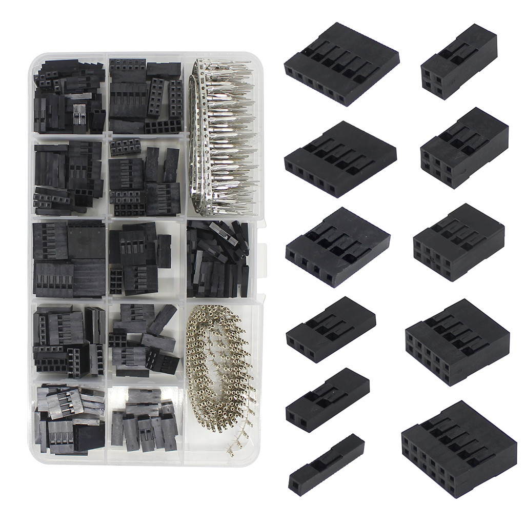 620pcs Dupont Connector 2.54mm, Dupont Cable Jumper Wire Pin Header Housing Kit, Male Crimp P+Female