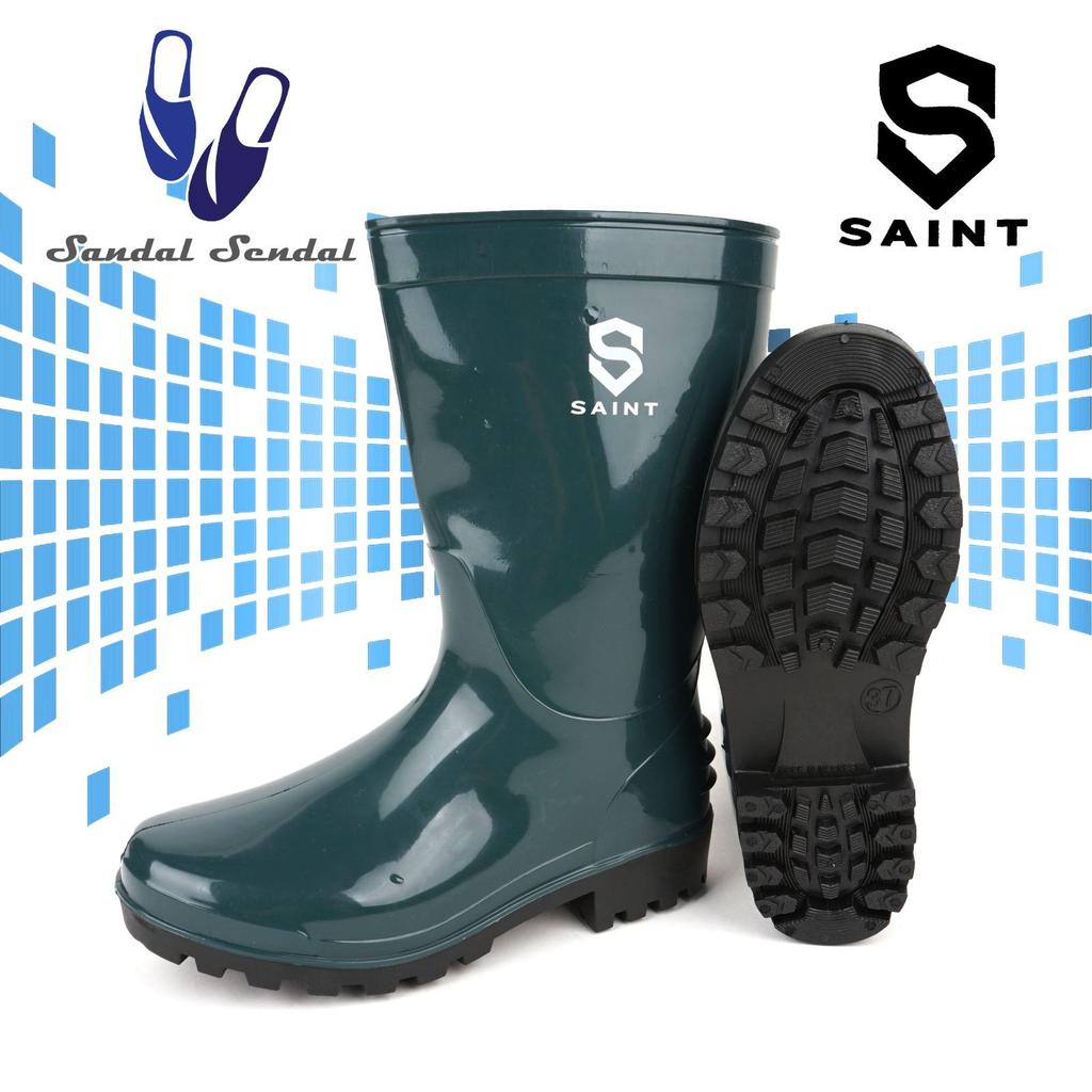 Sepatu Boot Pendek SAINT ASCO Hijau Boots Karet Lentur Anti slip & air