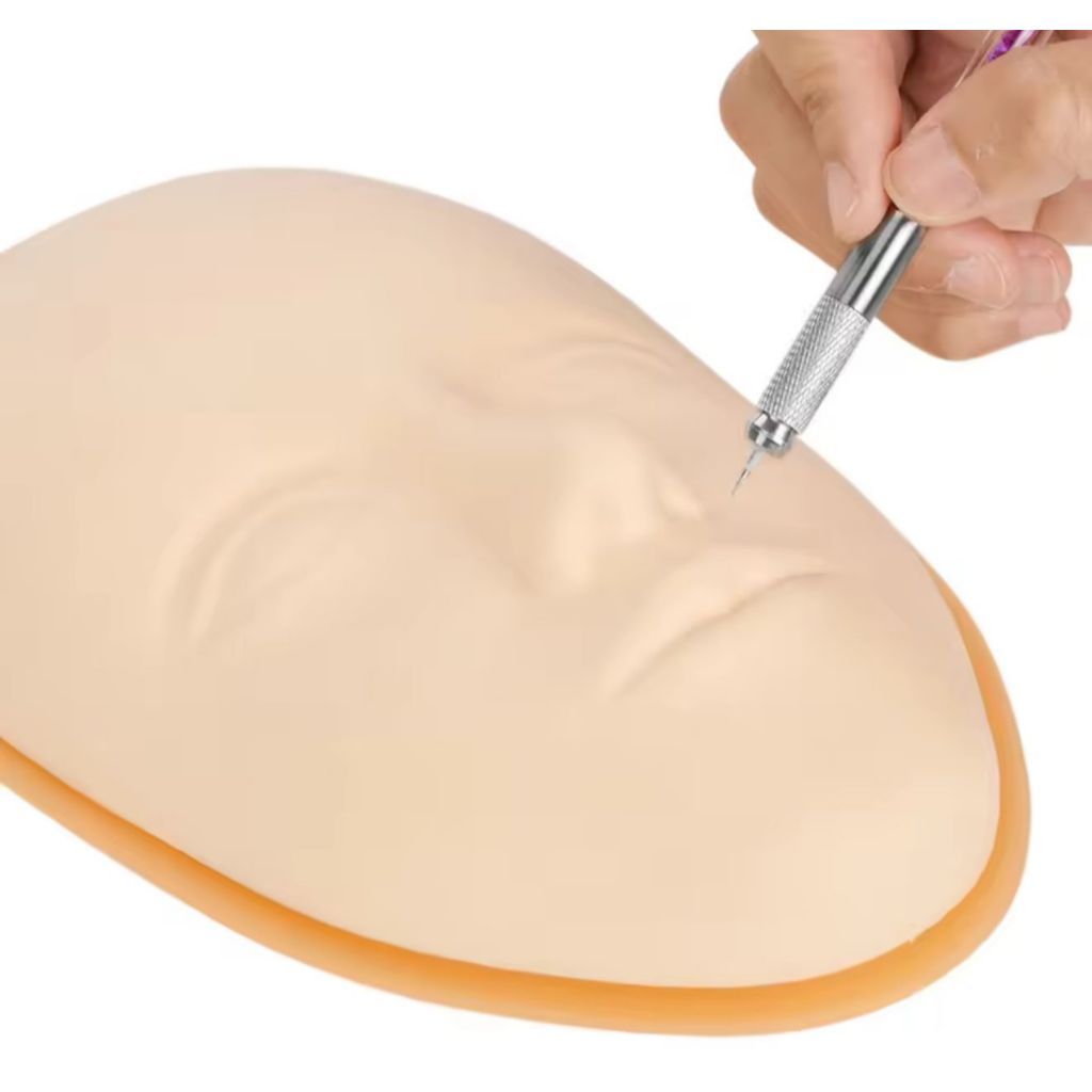 BASE Manekin Kepala Bahan Silikon 5D Untuk Latihan Tato Alis Bibir Eyeliner Wajah