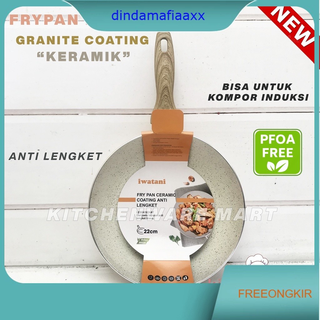 Frypan Granite Iwatani Keramik Fry pan marble Stone Pfoa Free