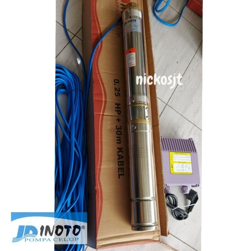 Promo MurahPompa celup inoto Submersible body stainless Sibel 3in 3" + CONTROL BOX 0.25hp 0.33hp 0.5