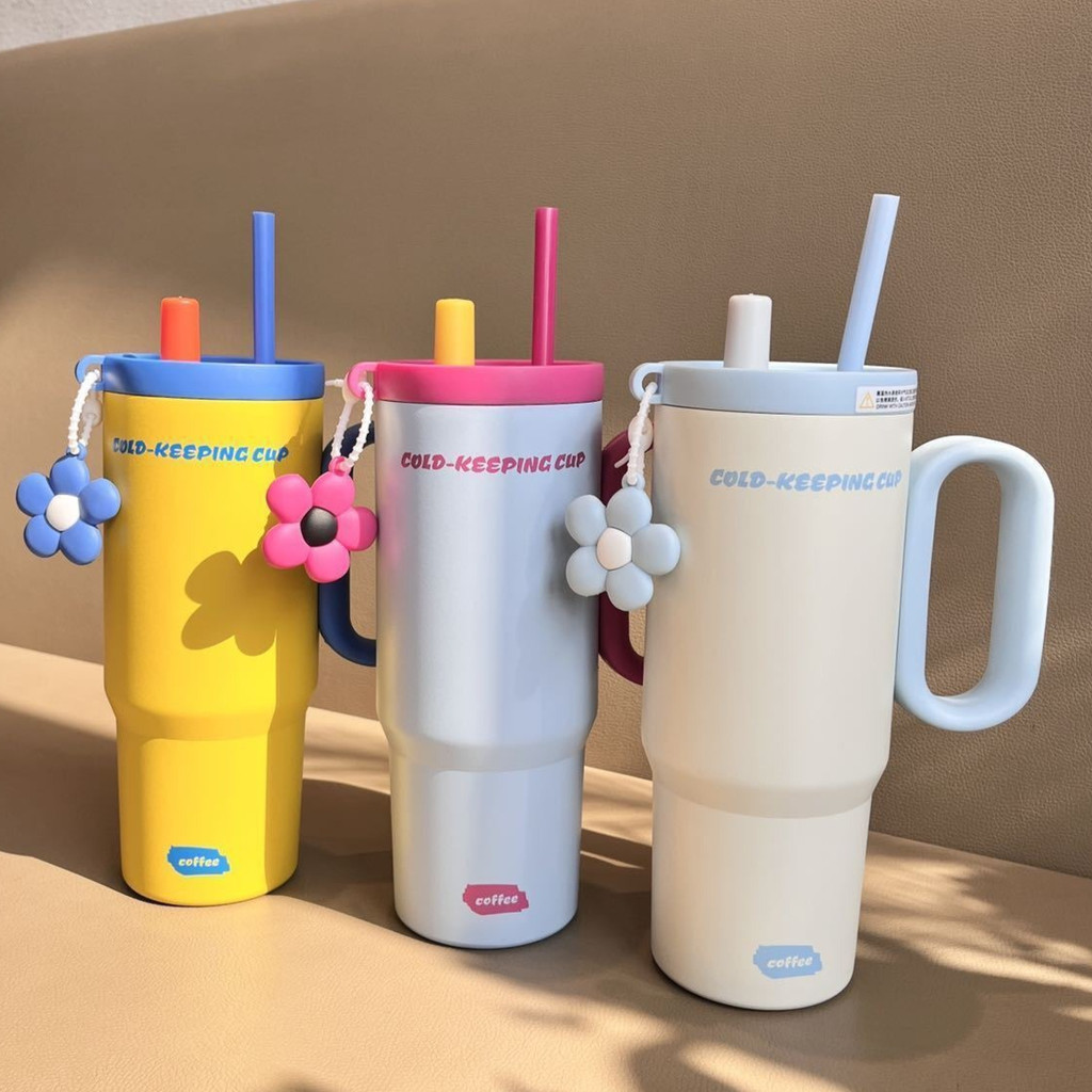 Dopamin Tumbler Stainless Degan Wadah Teh & Sedotan Besar Botol Minum Tumbler Aesthetic 750ml