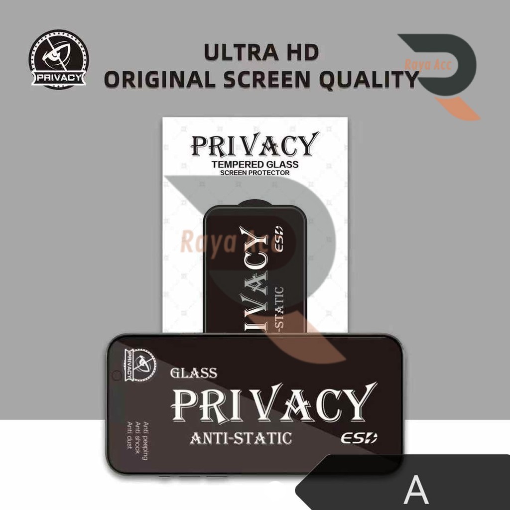 TEMPERED GLASS KACA SPY FULL ANTI STATIC INFINIX SEMUA TIPE TG ESD SPY/PRIVACY
