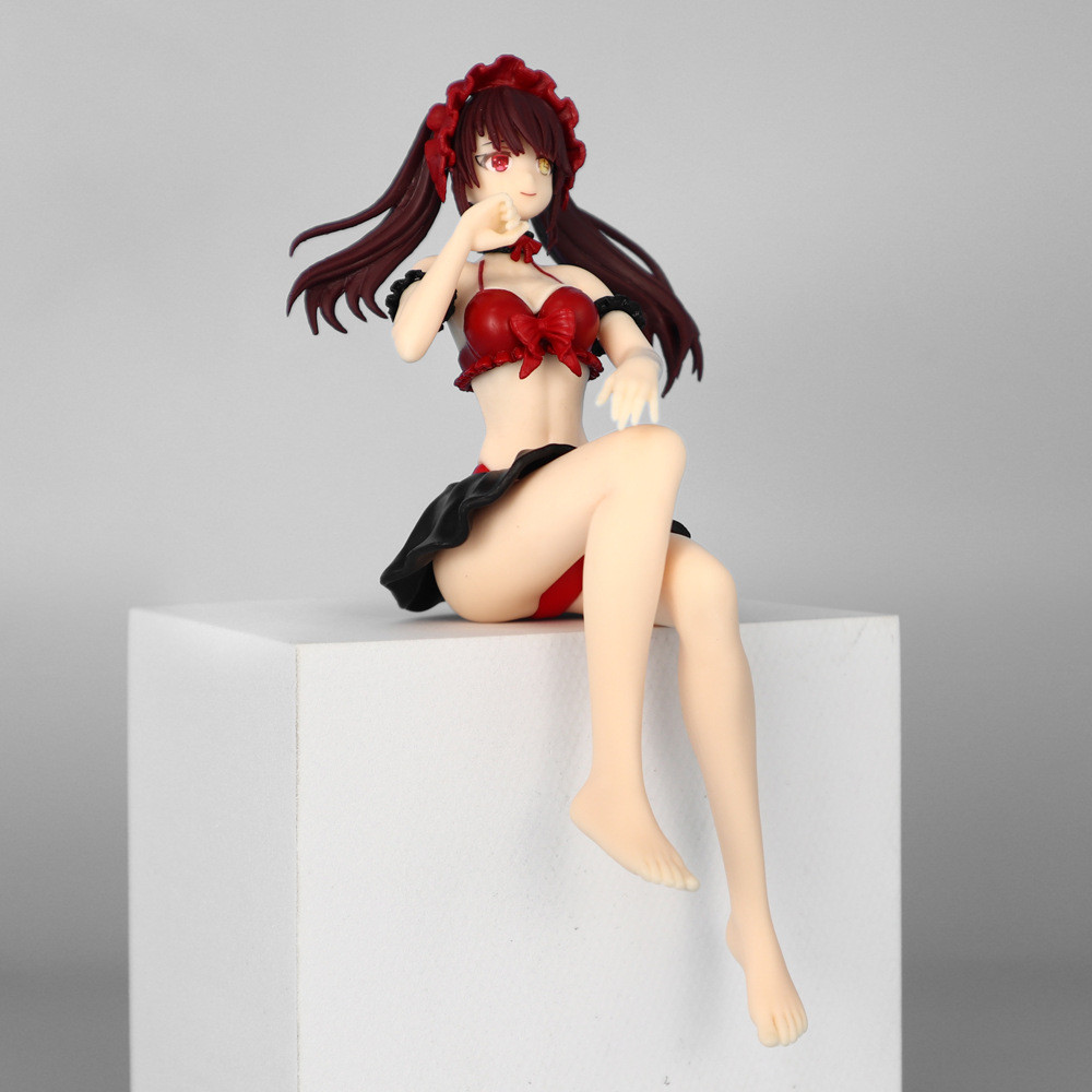 16cm Anime Tokisaki Kurumi kawaii sitting posture Action Figure PVC model Toys doll Desk Decor car o