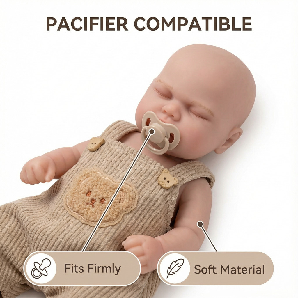 Collectible Doll NPK 12in Soft Platinum Solid Silicone Doll Reborn Baby Pickle in Silicone Version E