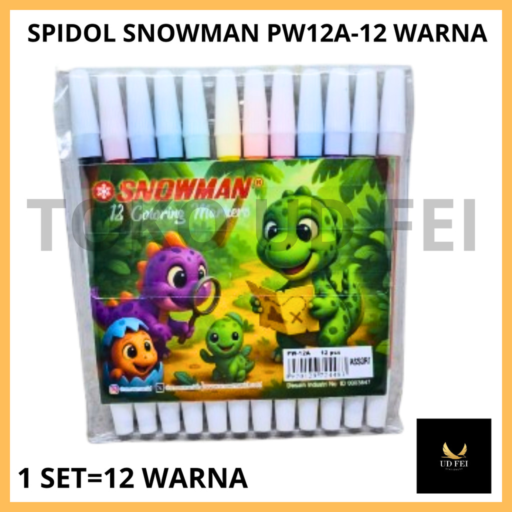 (1 SET = 12 WARNA) SPIDOL SNOWMAN WARNA/ SPIDOL SNOWMAN 12 WARNA/ SPIDOL SNOWMAN 12 WARNA
