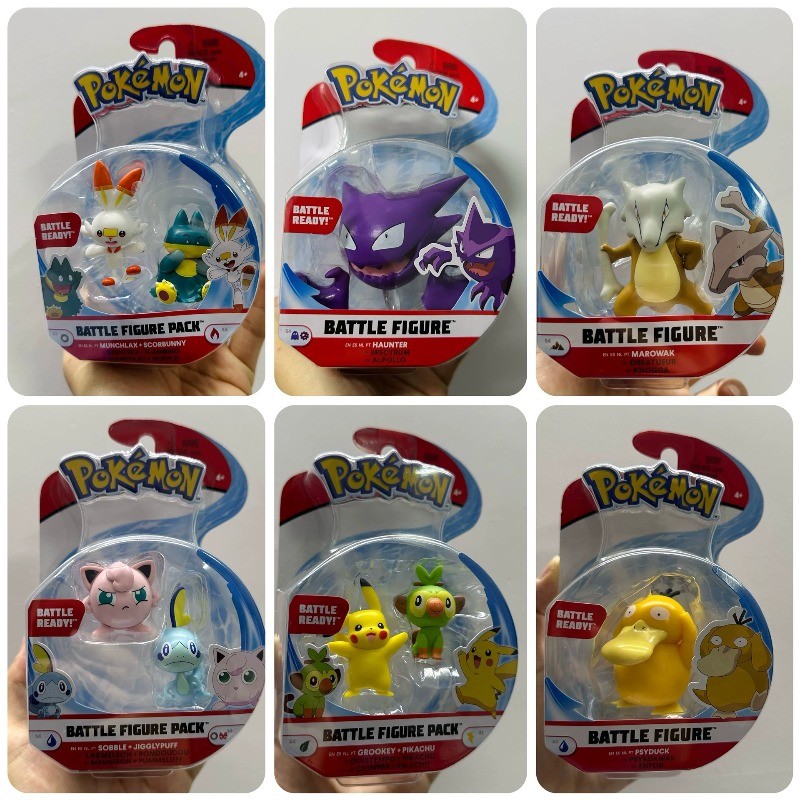 Pokemon Figure Grookey Pikau Scorbunny Gonbe Jigglypuff Gengar Psyduck Marowak Ornaments Accessories