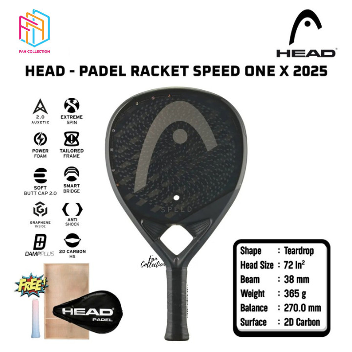 Padel Raket Head SPEED ONE X 2025 365 G Black