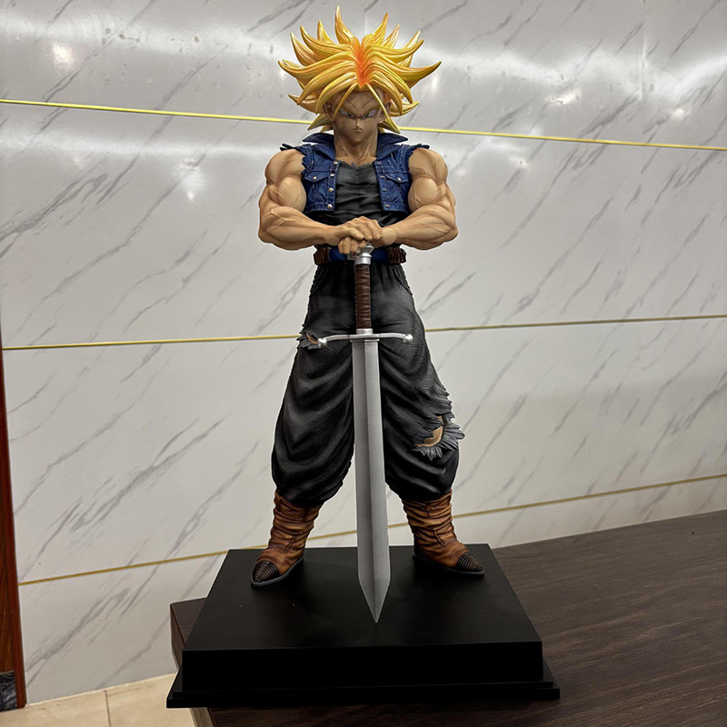 53cm JT Statue Dragon Ball Z 2% Trunks Torankusu Future Super Saiyan Large Size Action Figures Colle