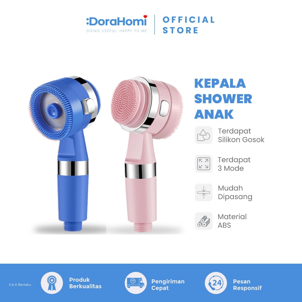 DoraHomi Shower Kamar Mandi Satu Set Selang sower head air panas dingin