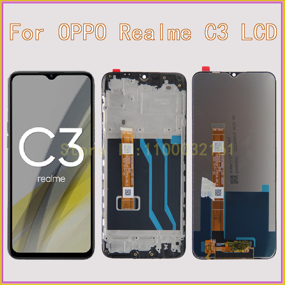 6.5" For OPPO Realme C3 LCD RMX2027 splay RMX2020 Tou Screen gitizer For Realme C3 Screen RMX2021 LC