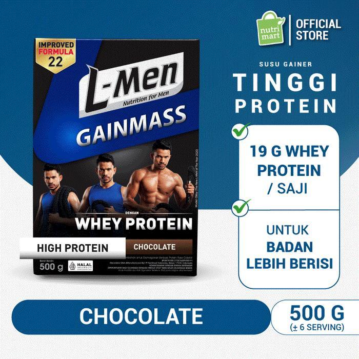 Well Herbal L-Men Gain Mass Chocolate 500 g with 22g Protein / Serving