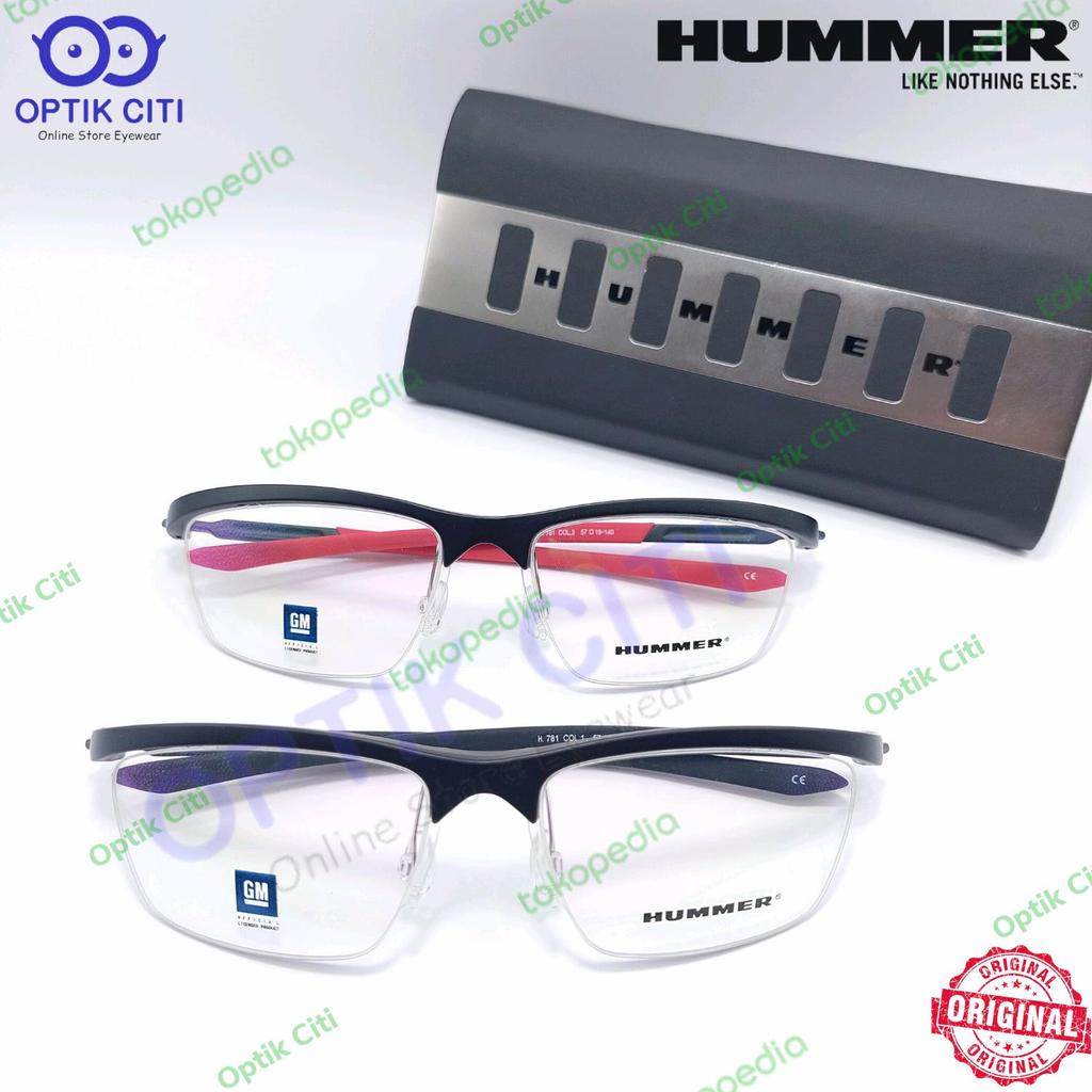 frame kacamata pria sporty hummer H 781 Half ringan original