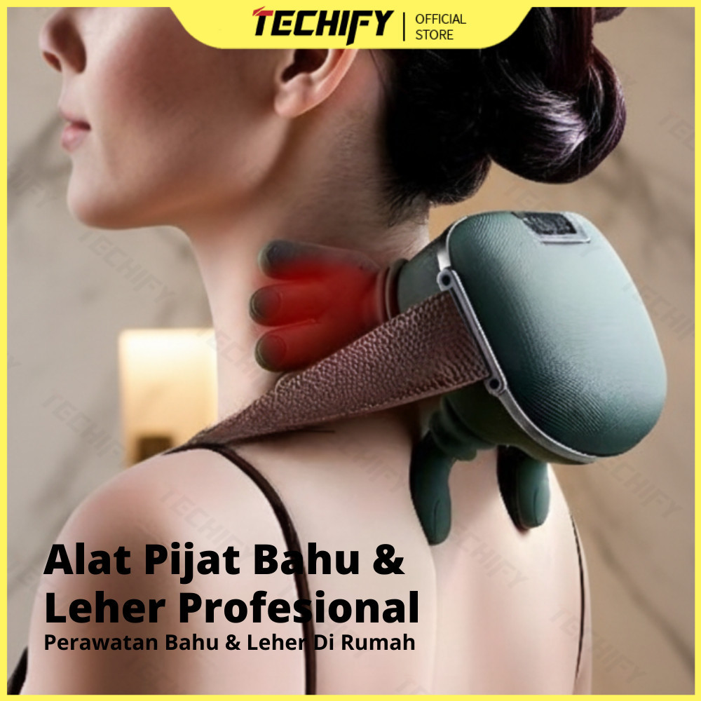 Alat Pijat Leher dan Bahu Elektrik Professional Massage Shoulder Neck Massager Portable Getar Panas 