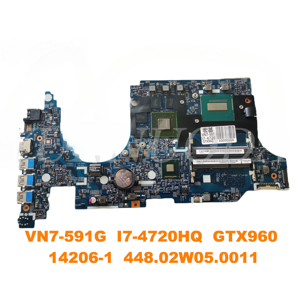 142061   for ACER VN7591G Laptop  motherboard With I74720HQ  CPU GTX960 GPU  44802W050011 tested goo