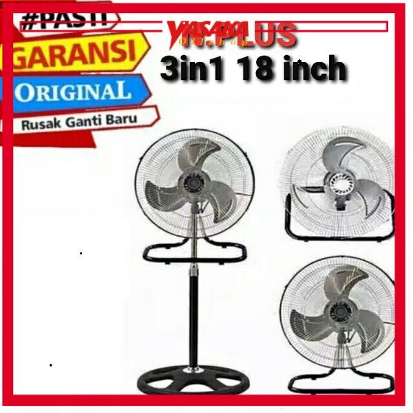 Kipas Angin Tornado Besi N-PLUS 18 Inch 3 in 1 - Stand, Wall, Desk Fan