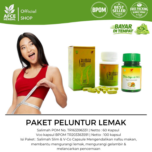 Paket Pelakor SR12 / Peluntur Lemak Kotor / Salimah Slim & Vco Kapsul / Obat langsing herbal / Obat 