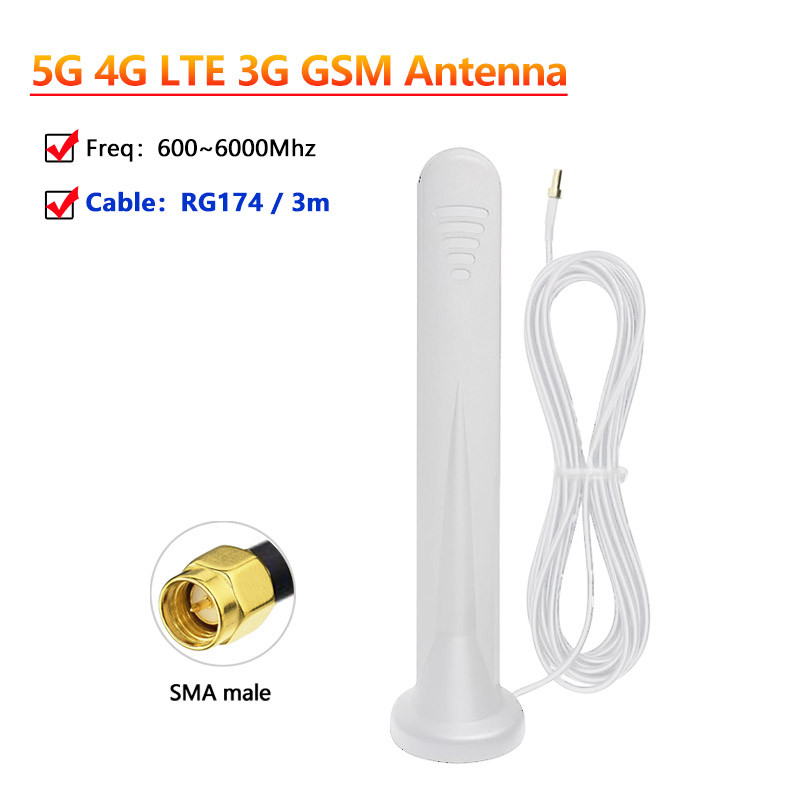 2PCS 600-6000MHz 5G LTE 3G GSM 4G Antenna Outdoor High Gain 15DBi Waterproof Magnetic Sucker Antenna