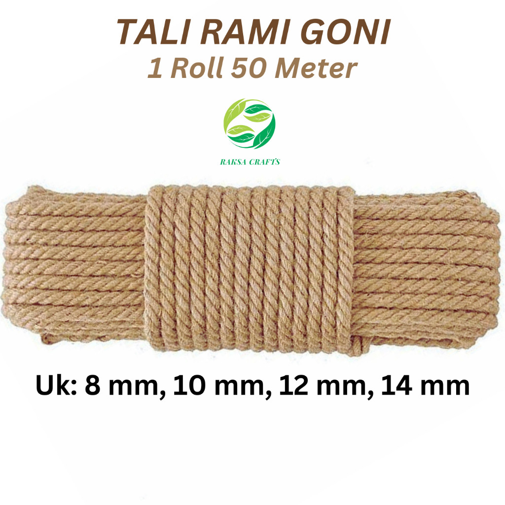 TALI GONI/ TALI RAMI 50 METERAN (1 roll) 8mm, 10mm, 12mm, 14mm TERMURAH | Tali Rami | Tali Souvenir 