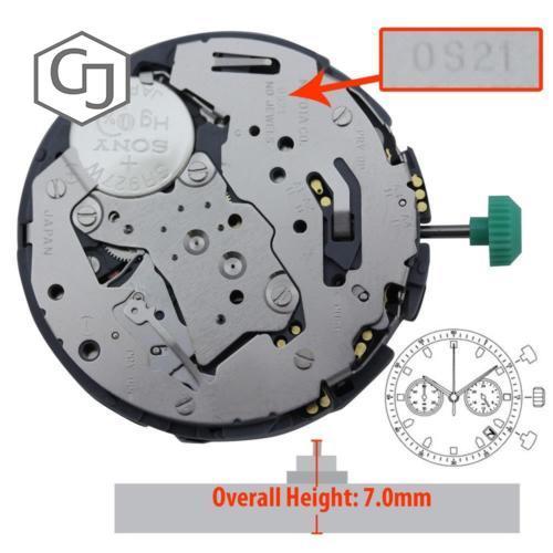 Genuine MIYOTA JAPAN Chrono OS21 Date At 45 Quartz Watch Movement Parts