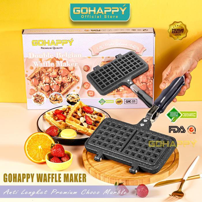 Velvet.Dreams GOHAPPY Belgian Marble Waffle Maker GHC51 Cetakan kue wafel high qualitys pan style - 