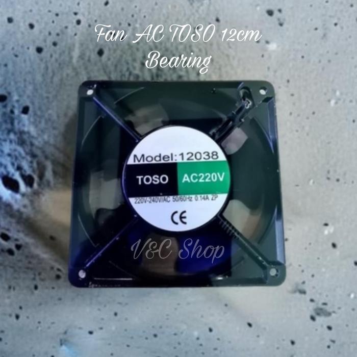 TOSO Kipas Pendingin Mesin 12cm Model 12038 AC220V Bearing Ball Putaran Halus & Awet untuk Laptop & 