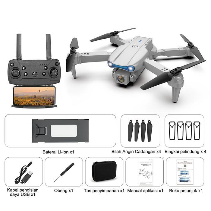 Drone Pemula E88/E99 Original Drone Mini Dengan Kamera HD Drone WiFi Posisi Visual Drone Pro Foto Tu