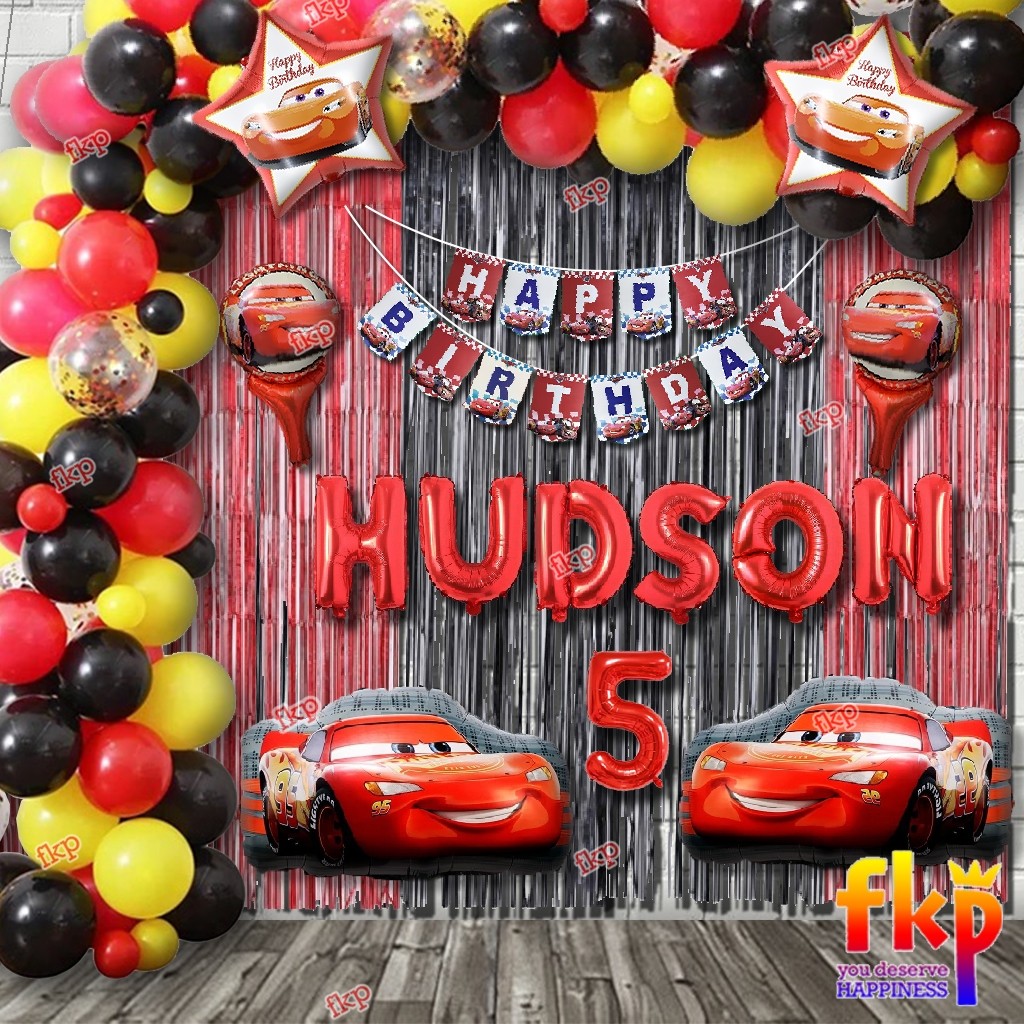 (LUVIES) Fun Kids Party Set Dekorasi Tema Cars / Dekorasi Ulang tahun Tema Cars / Dekorasi Ultah Mcq