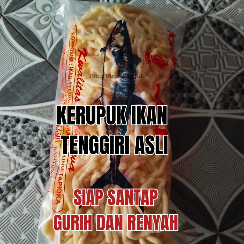 Krupuk Ikan Tenggiri Banyuwangi Goreng Renyah Gurih Camilan Seafood Kekinian Best Seller Original Mu