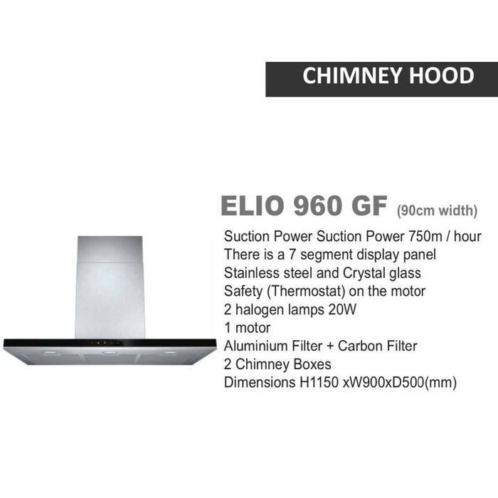 Diamante Elio 960 Gf Cooker Hood Chimney / Cooker Hood Diamante