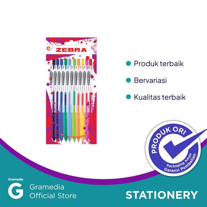 Zebra - Pulpen Kokoro Gel 05 Warna Hitam (12 pcs)