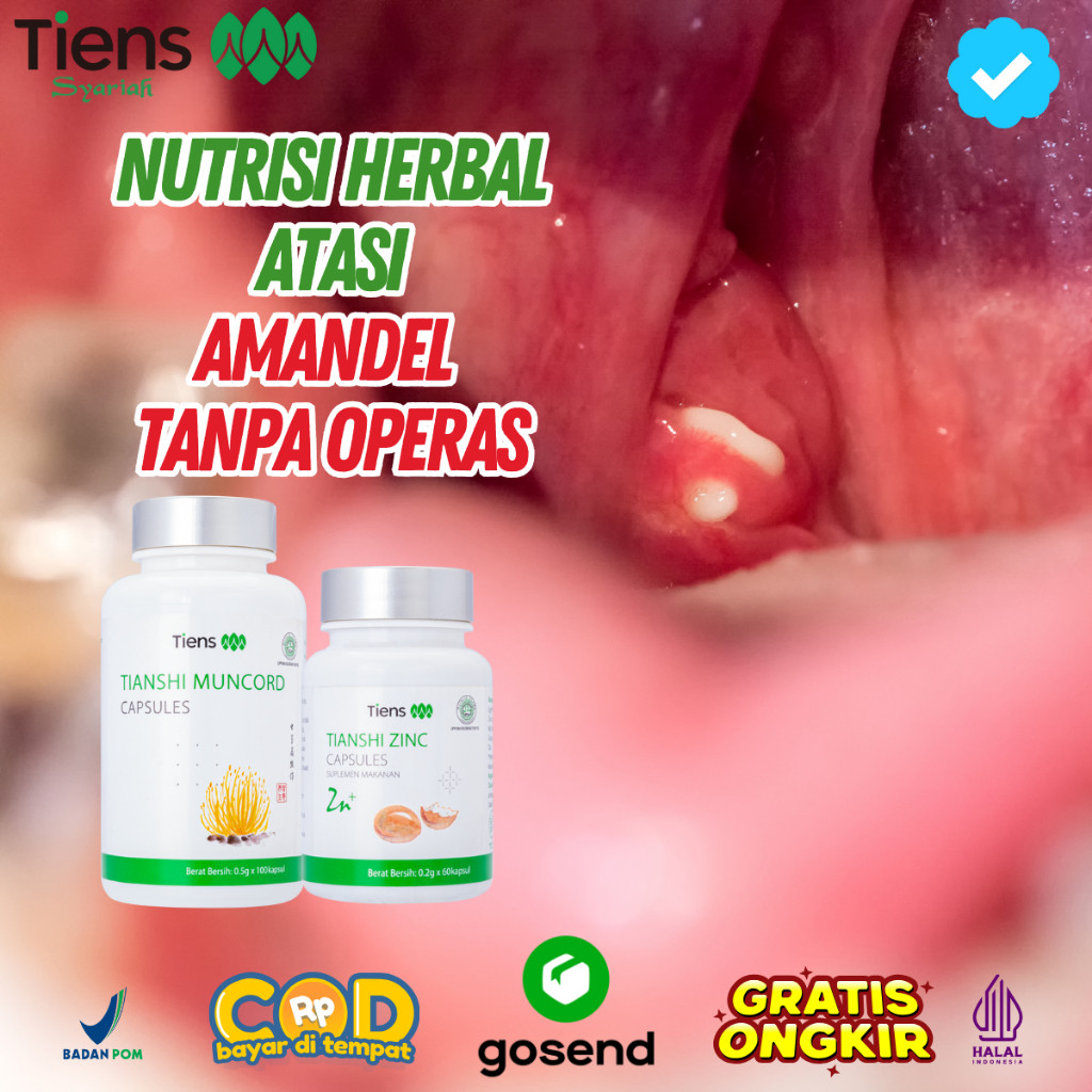 Tiens Tcm Herbal China Amandel Sakit Radang Obat Tenggorokan Fitofarmaka Bpom Halal Original