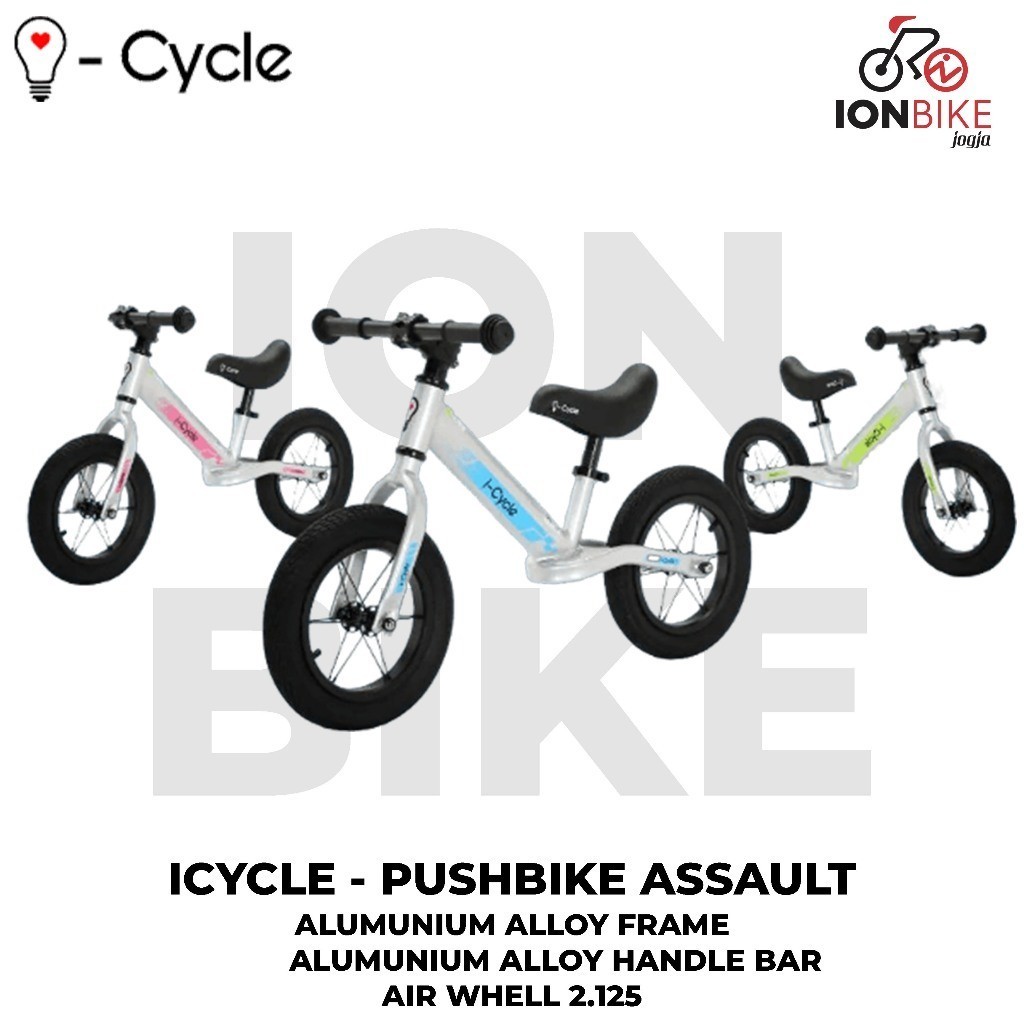 Pushbike Icycle Assault Alloy Balance Bike Push Bike I-cycle i Cycle Terbaru Ringan Murah Sepeda Kes