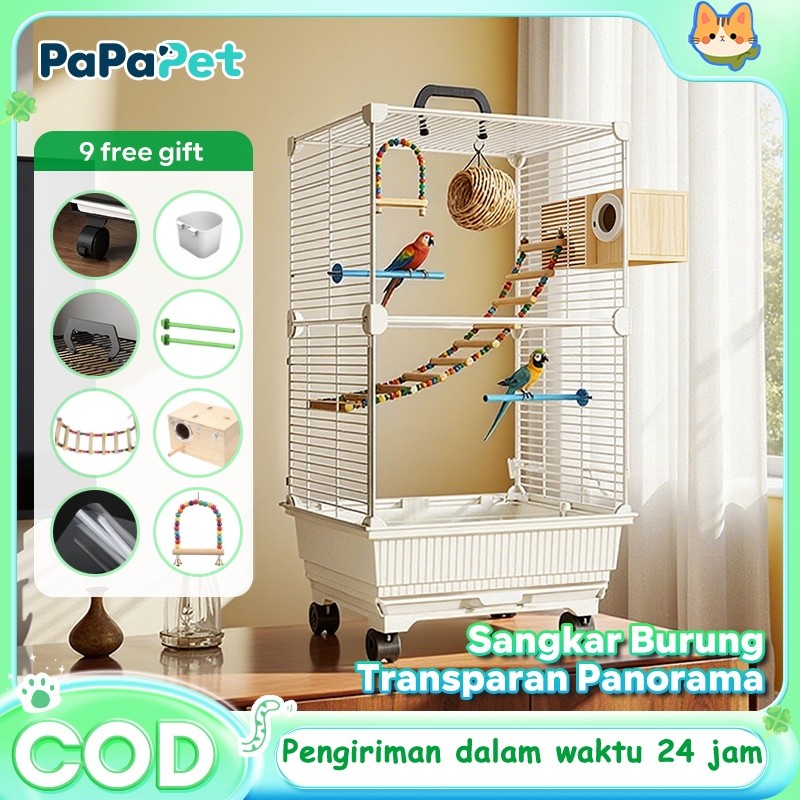 Sangkar Burung Kecil Portable Mudah Dibersihkan Cocok Untuk Lovebird Parakeet Burung Kecil Lainnya