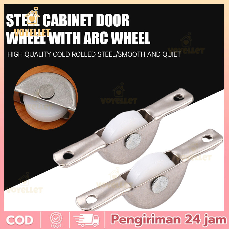 Voyellet Roda Pintu Lemari Besi, Roda Melengkung untuk Lemari, Roda Pintu Geser Furnitur