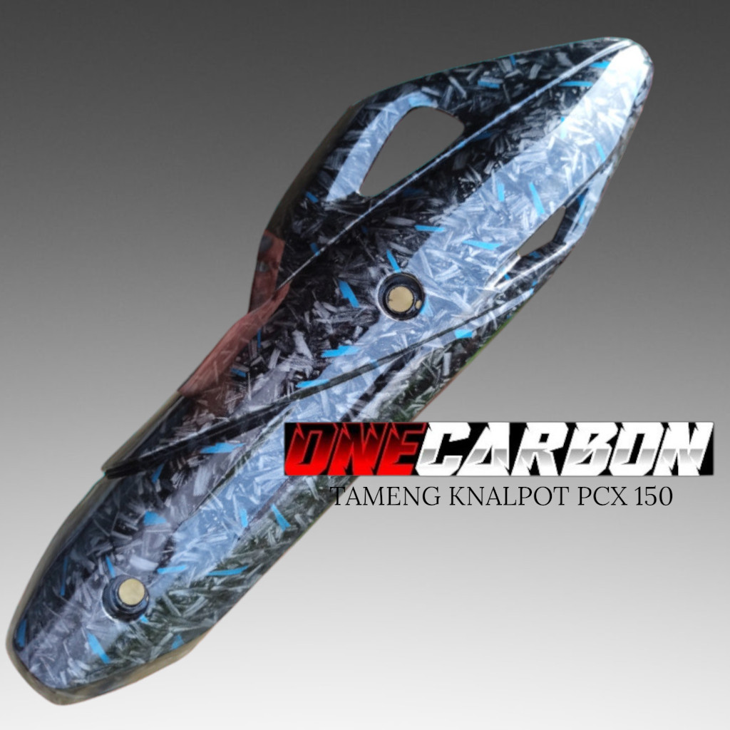 Forged Biru Tutup tameng knalpot pcx150 ONECARBON VARIASI27