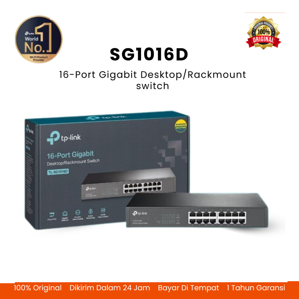 TP-LINK TL-SG1016D 16-Port Gigabit Desktop/Rackmount Switch HubTP-LINK SG1016