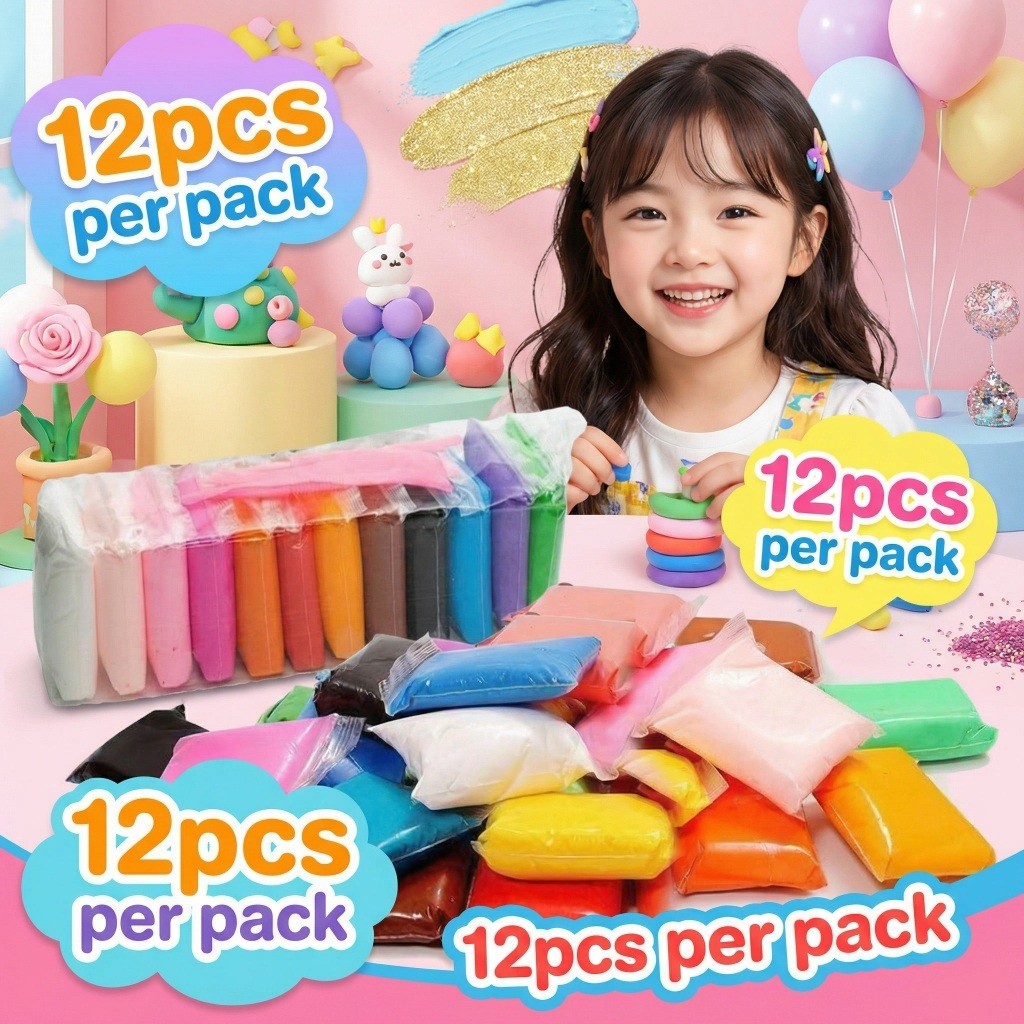 Clay Polymer Slime Clay Dough Mainan Edukasi Untuk Anak 12 Pcs — 8